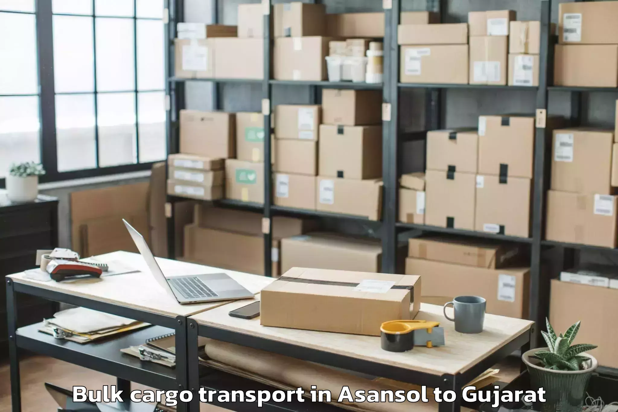 Book Asansol to Delvada Bulk Cargo Transport Online